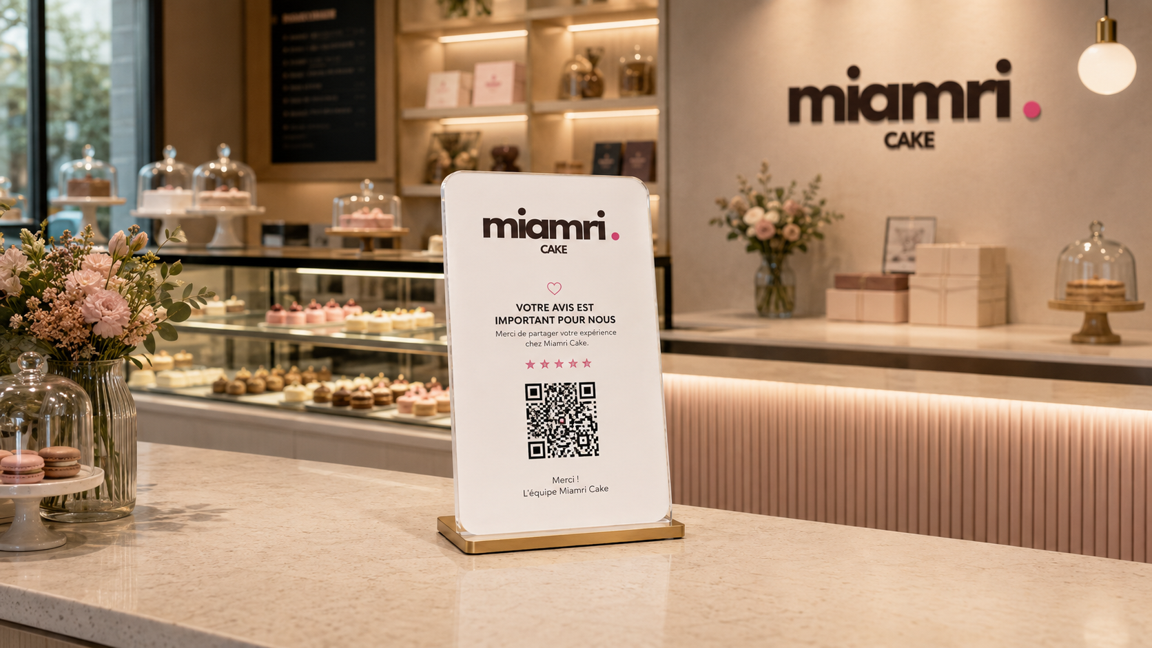 Chevalet QR code avis Google personnalisé.