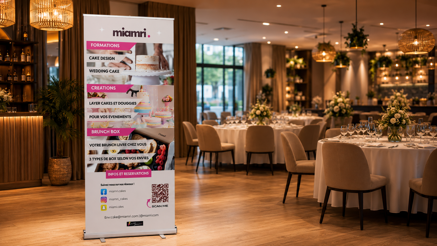 Roll-up personnalisé pour la marque Miamri.
